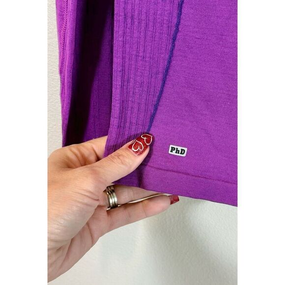 Smartwool Seamless PhD Run Zip Long Sleeve Workout Tee Top Women's Large - Picture 9 of 13